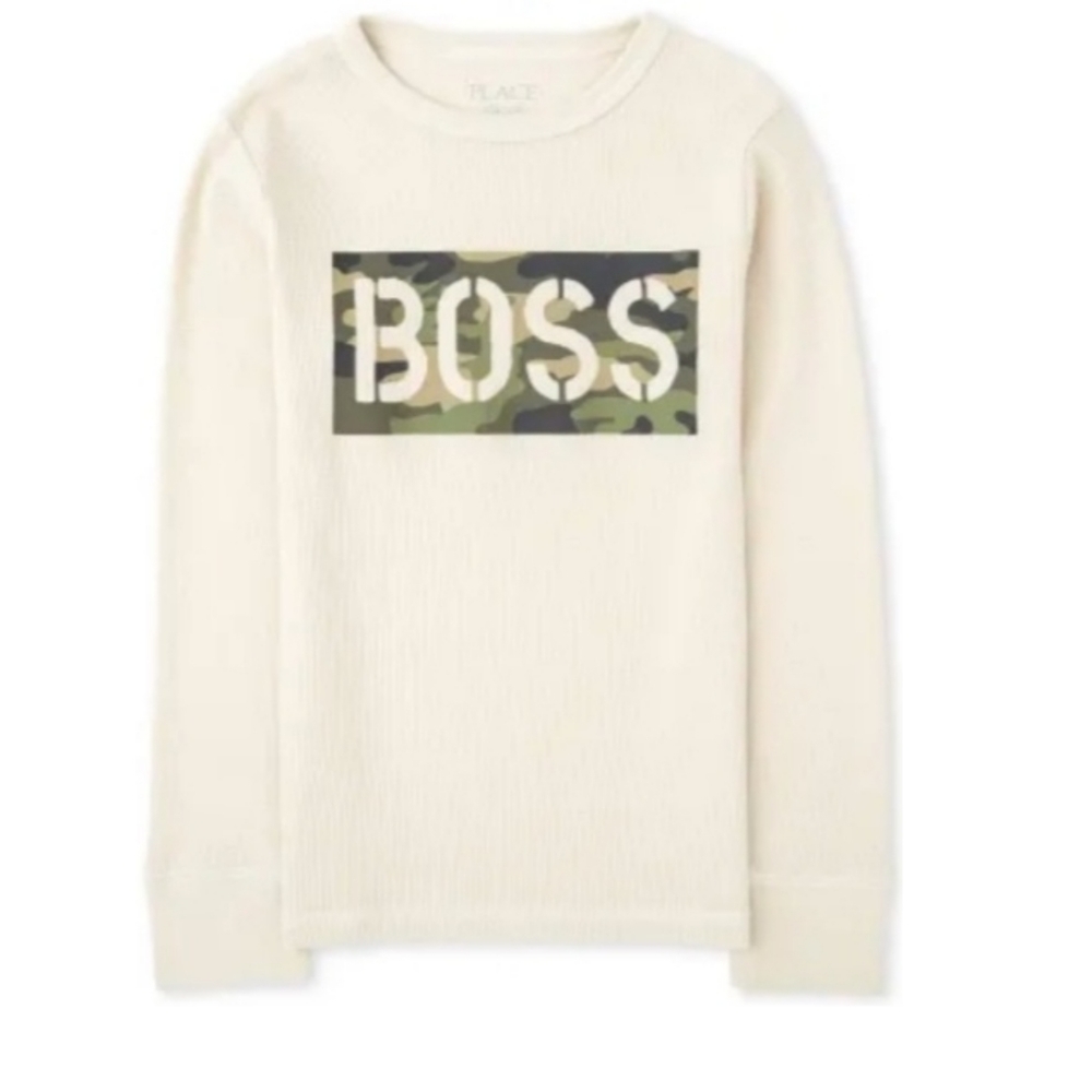 Boy's Camo "Boss" Thermal Top